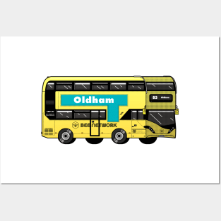 Oldham Transport for Greater Manchester (TfGM) Bee Network yellow bus Posters and Art